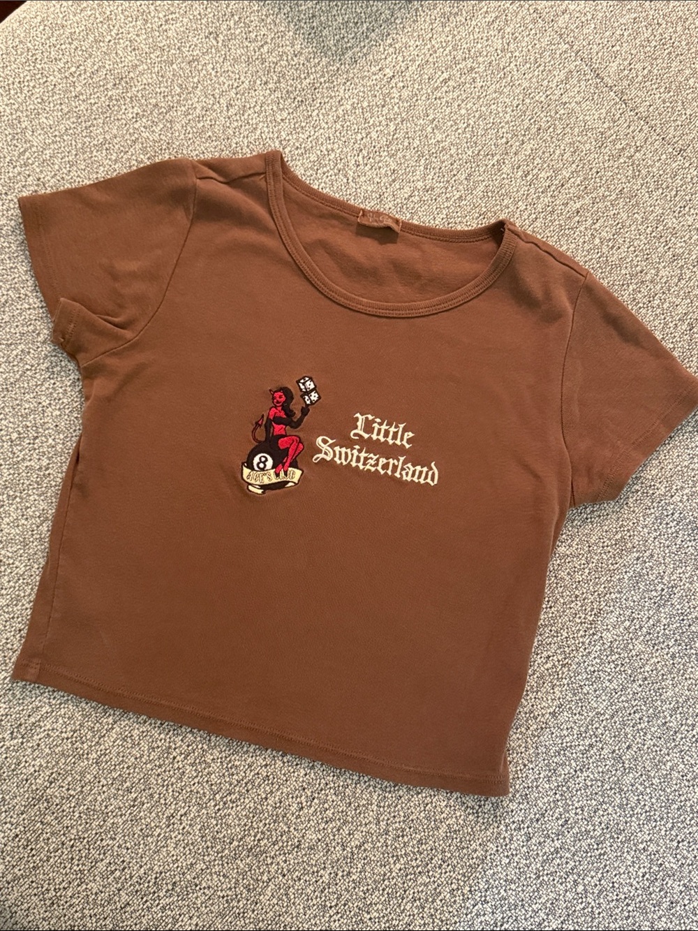 John Galt Brown 'Little Switzerland' Crop Top